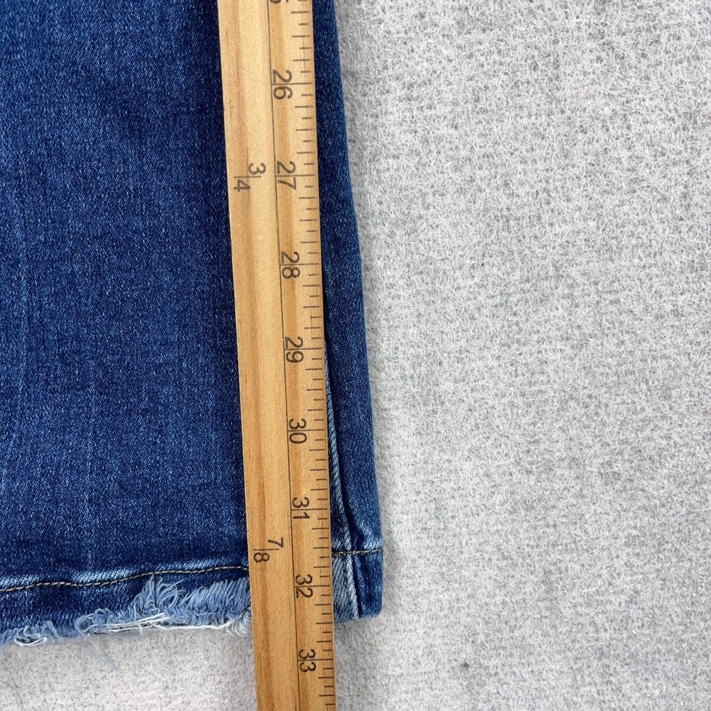 Women’s Distressed Dark Blue Flare Jeans - Picture 10 of 15